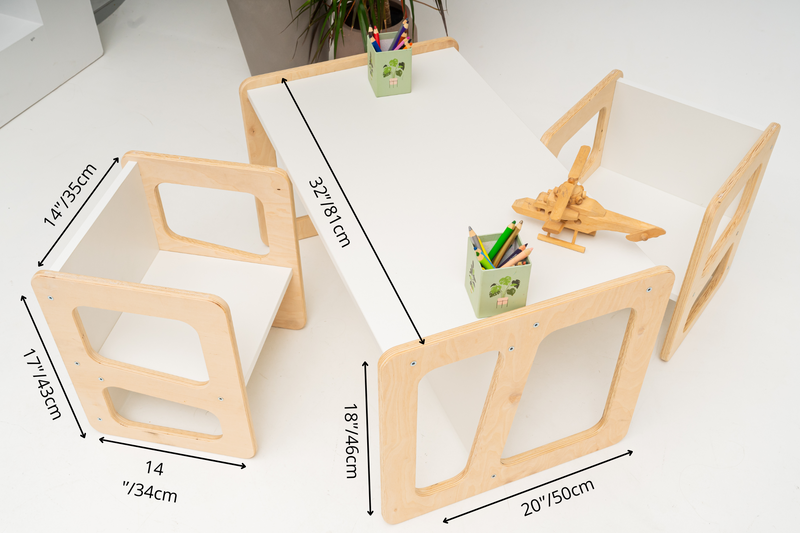 Ensemble de table et de chaises pour enfants Montessori, ensemble de table et de chaises pour enfants en bois, table pour enfants, table pour tout-petits