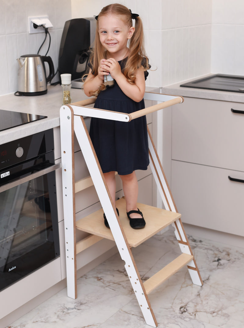 Lernturm Kleinkind-Tritthocker, faltbarer Küchenhelferhocker für Kleinkinder, Kleinkindturm